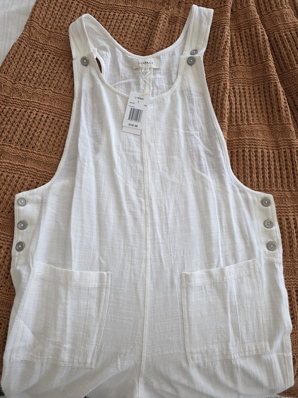 L*SPACE Wide Leg Jumpsuit in White NWT